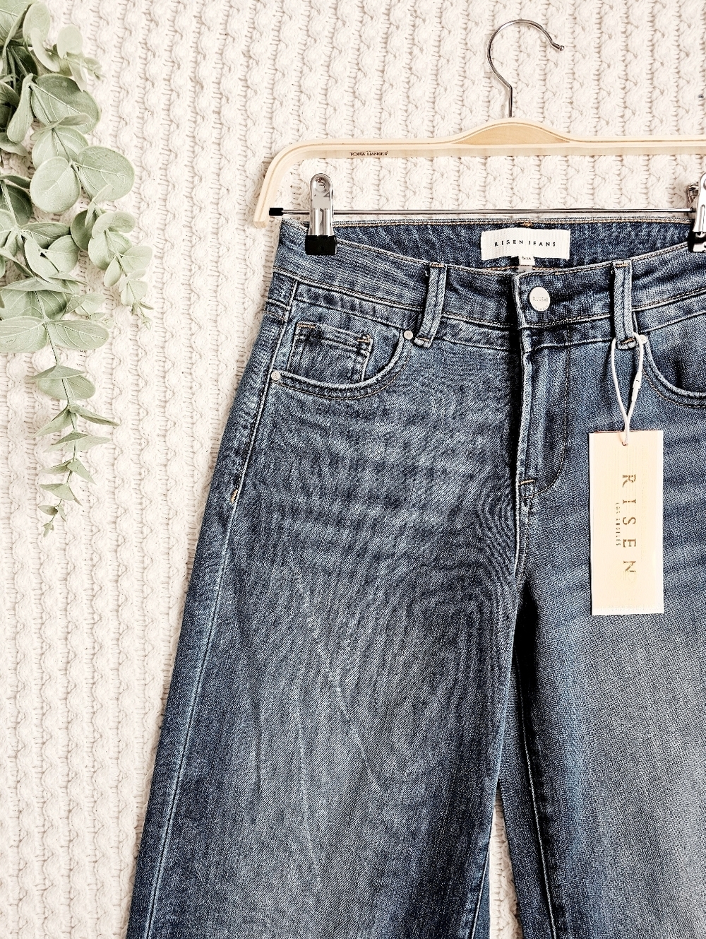 RISEN High Rise Medium Wash Slouchy Baggy Jeans Wide Leg Relaxed Various NEW - Picture 8 of 17